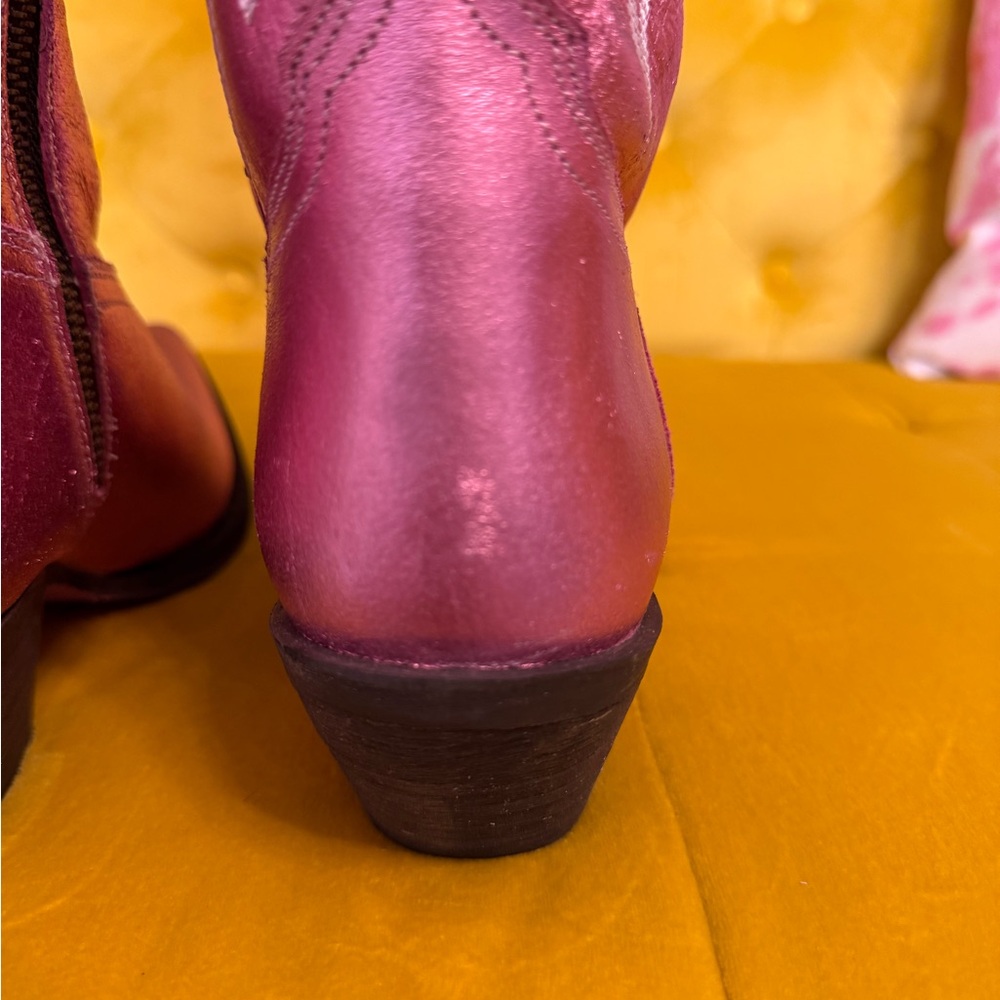 Southern Fried Chics Just‎ Call Dolly Pink Metallic Western Boots Size 9.5 NWT - Picture 11 of 16